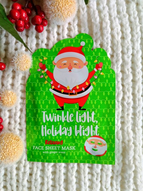 Maxbrands Marketing B.V. Maseczka do twarzy w płacie, Twinkle light Holiday bright, Relaxing, with ginger scent