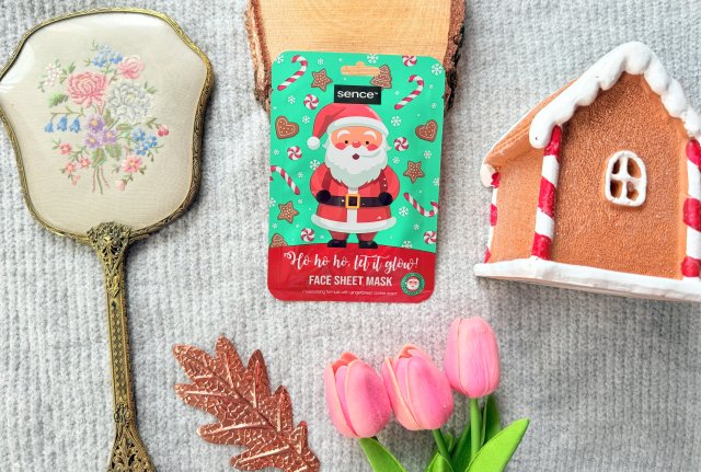sence beauty Maseczka do twarzy w płacie, Ho ho ho, let it glow!, gingerbread cookie scent