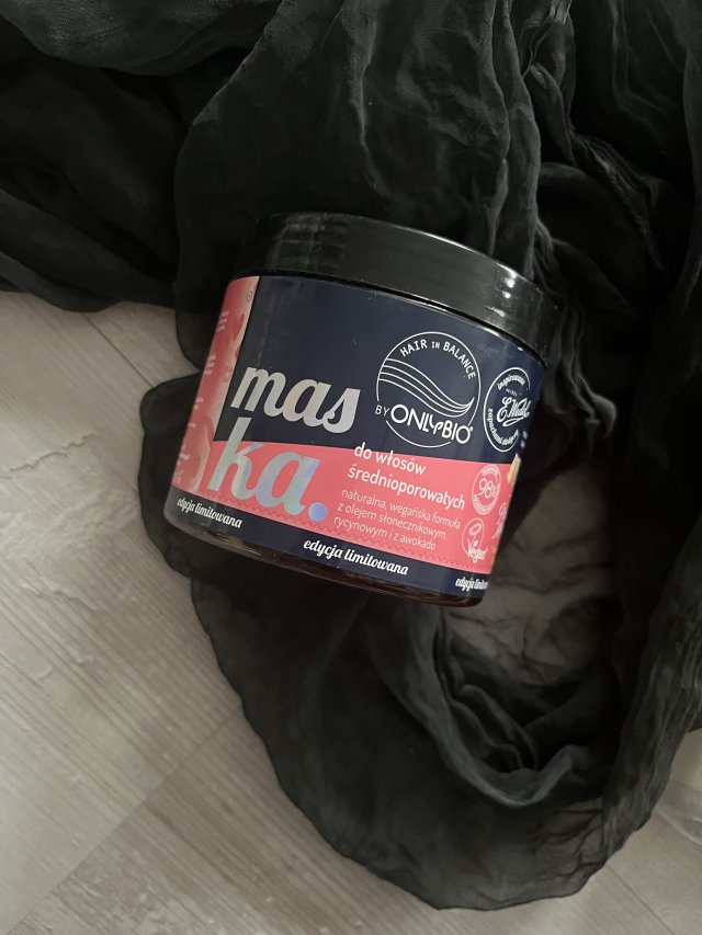 OnlyBio Hair in Balance, Maska do włosów średnioporowatych, E. Wedel, Ptasie Mleczko Strawberry Shake, Edycja Limitowana