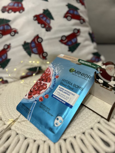 Garnier Skin Active, Maska do twarzy w płacie, Hydra Bomb, Niebieska