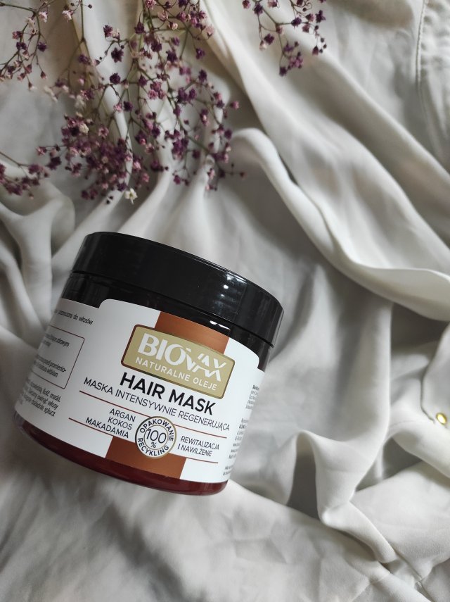 L'biotica Biovax, Naturalne Oleje, Maska do włosów, Intensywnie regenerująca, Argan, Kokos, Makadamia