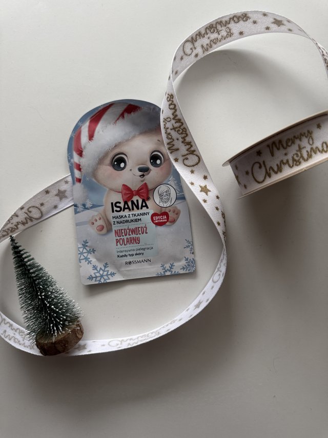 Isana Maska na tkaninie z nadrukiem, niedźwiedź polarny 