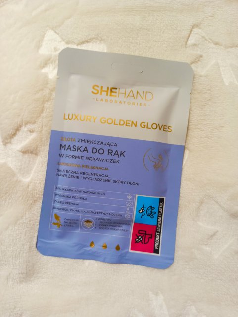 SheHand Maska do rąk w formie rękawiczek, Luksusowa Pielęgnacja, Luxury Golden Gloves, Złota, Zmiękczająca