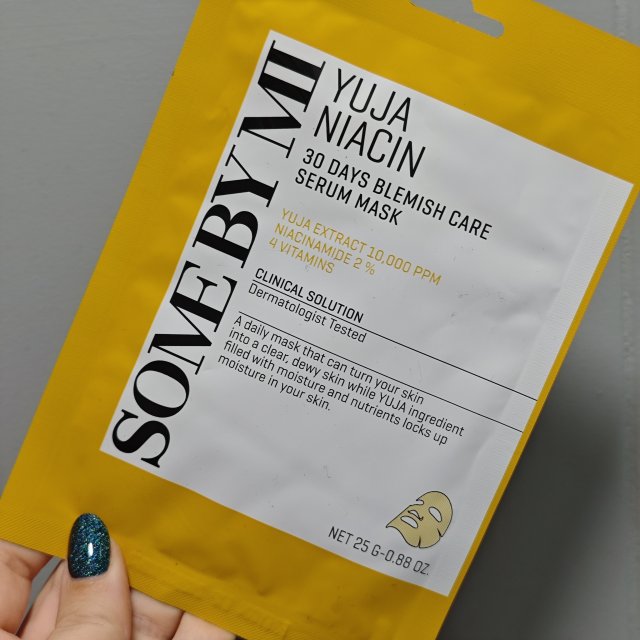 Some By Mi Maska do twarzy w płacie, Yuja Niacin Blemish Care Serum Mask, Rozjaśniająca