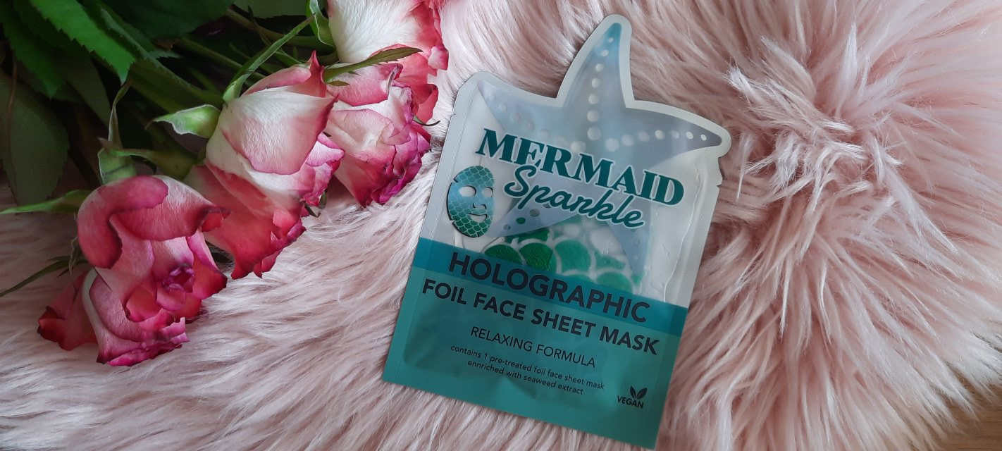 Maxbrands Marketing B.V. Foil Face Sheet Mask, Maseczka do twarzy w płacie, Holographic, Mermaid Sparkle, Formuła nawilżająca