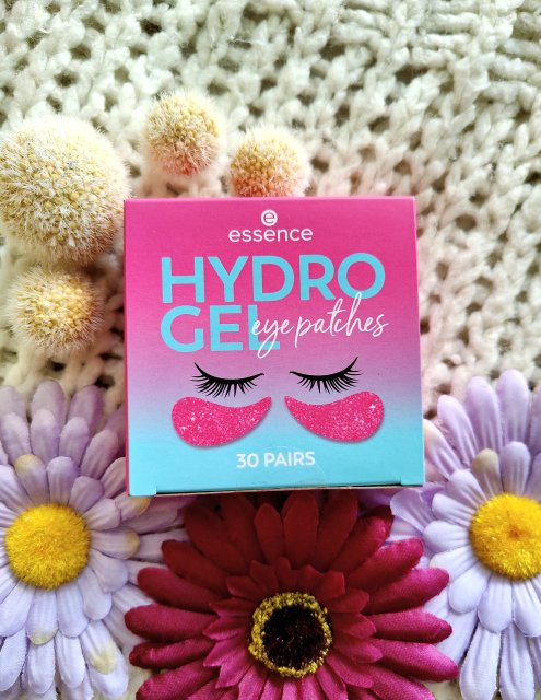 Essence Hydrogel Eye Patches, Płatki pod oczy, Kwas hialuronowy, Ekstrakt z dzikiej róży, Różowe z brokatem