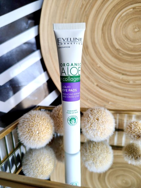 Eveline Organic, Aloes + Kolagen, Płynne płatki pod oczy, Redukujące zmarszczki i kurze łapki