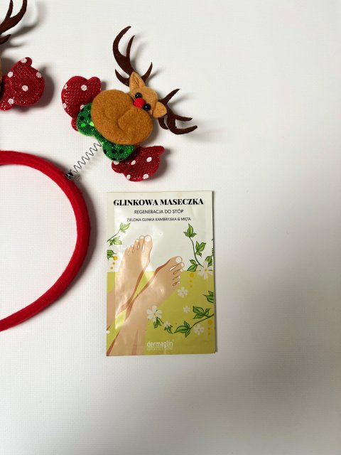 Dermaglin Maseczka do stóp, Glinkowa maseczka, Regeneracja do stóp, Zielona glinka kambryjska & mięta 