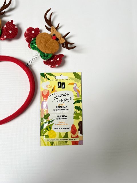 AA Voyage Voyage, 2w1 Peeling enzymatyczny + maska kremowa, Papaja & Ananas