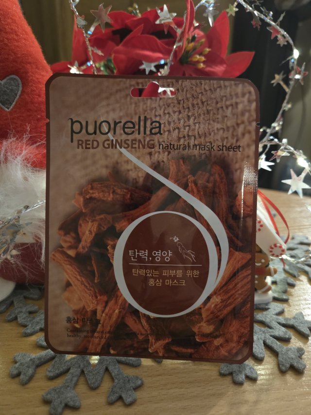 Puorella Maska do twarzy w płacie, Red Ginseng Natural Mask Sheet