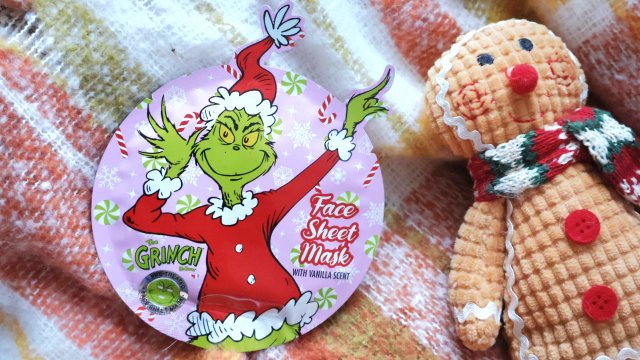 Topbrands Europe B.V. Grinch, Maseczka do twarzy w płacie, Głęboko oczyszczająca, Wanilia