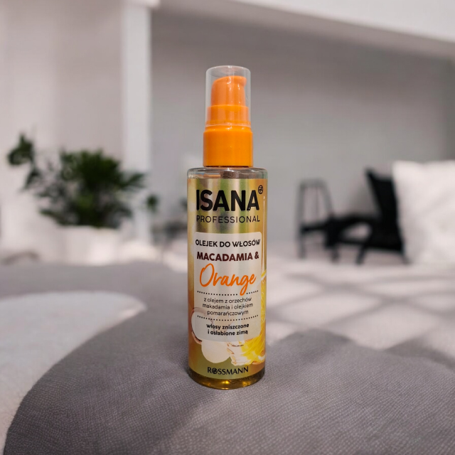Isana Professional, Olejek do włosów, Macadamia & Orange, Włosy zniszczone i osłabione zimą